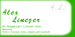 alex linczer business card